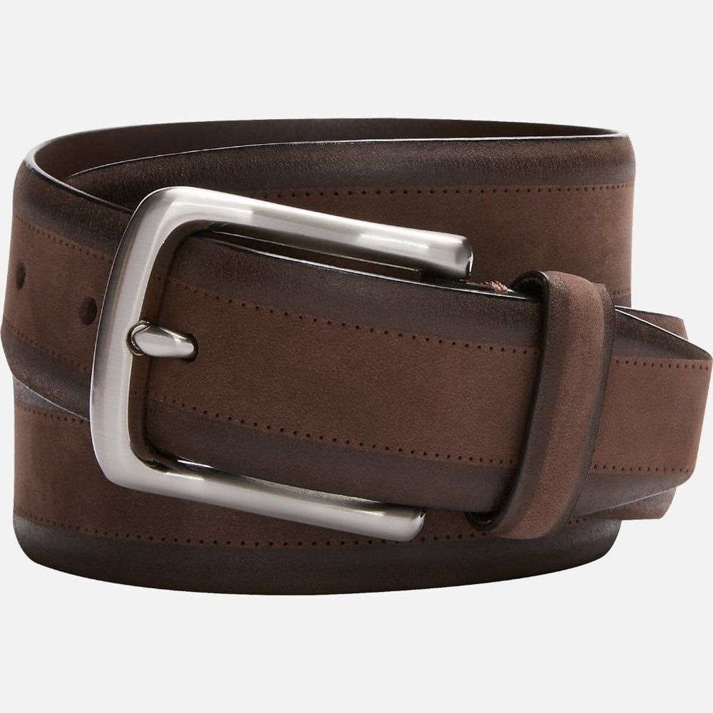 Joseph Abboud Men's Two Tone Casual Dress Belt Italian Leather Brown 40